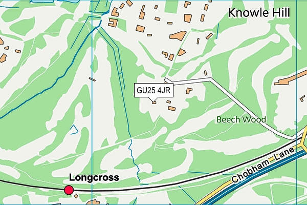 GU25 4JR map - OS VectorMap District (Ordnance Survey)