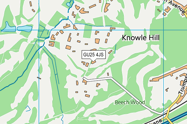 GU25 4JS map - OS VectorMap District (Ordnance Survey)