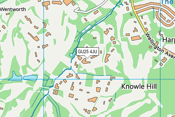 GU25 4JU map - OS VectorMap District (Ordnance Survey)