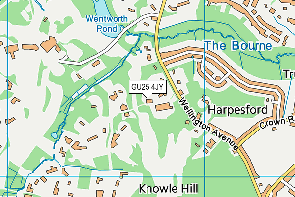 GU25 4JY map - OS VectorMap District (Ordnance Survey)