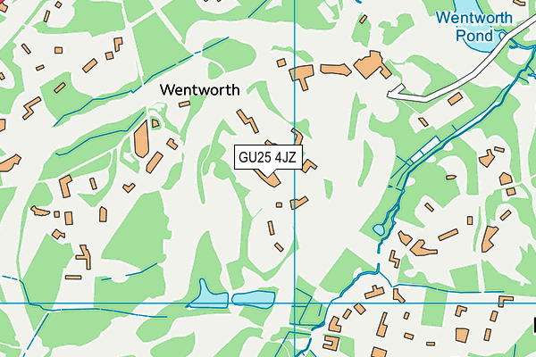 GU25 4JZ map - OS VectorMap District (Ordnance Survey)