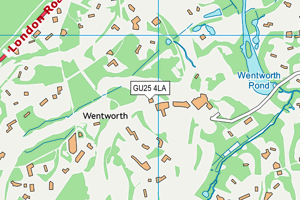 GU25 4LA map - OS VectorMap District (Ordnance Survey)