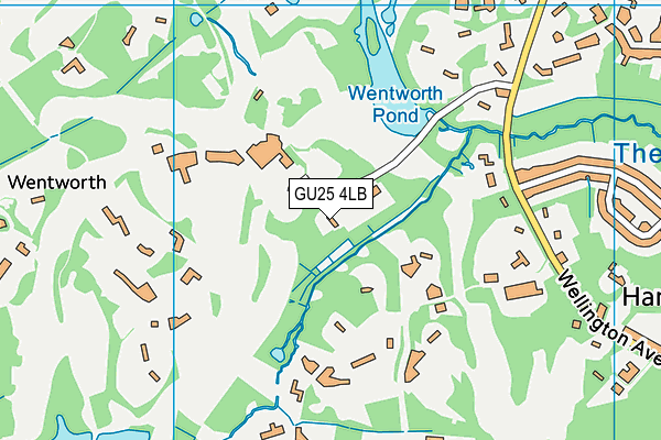 GU25 4LB map - OS VectorMap District (Ordnance Survey)