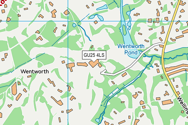 Wentworth Club map (GU25 4LS) - OS VectorMap District (Ordnance Survey)