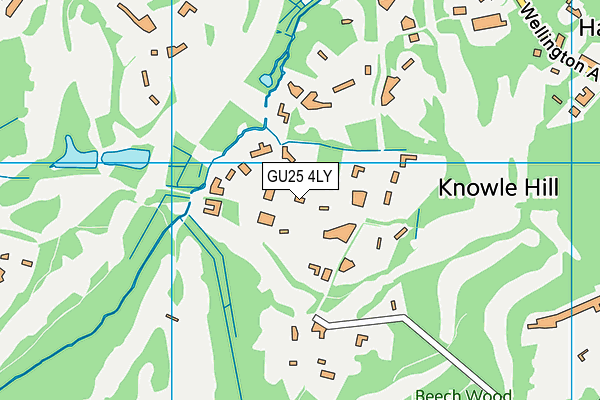 GU25 4LY map - OS VectorMap District (Ordnance Survey)