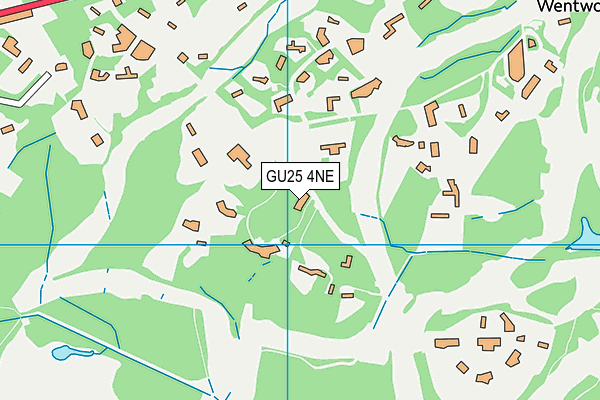 GU25 4NE map - OS VectorMap District (Ordnance Survey)