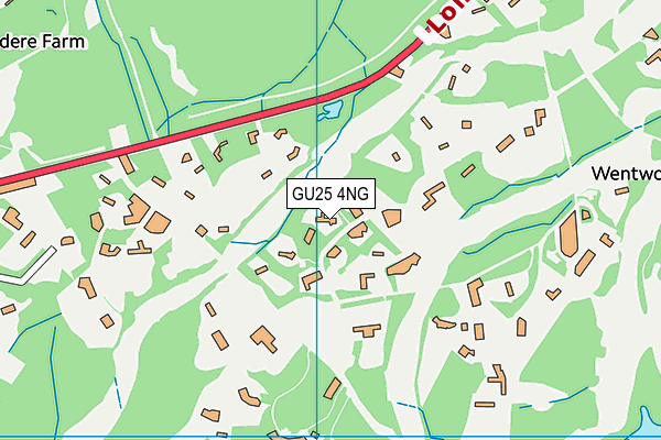 GU25 4NG map - OS VectorMap District (Ordnance Survey)