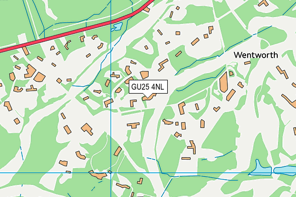 GU25 4NL map - OS VectorMap District (Ordnance Survey)