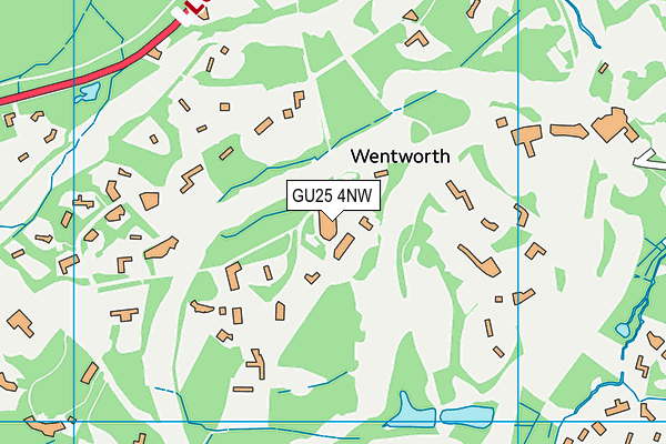 GU25 4NW map - OS VectorMap District (Ordnance Survey)