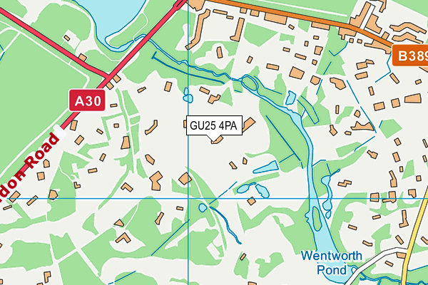 GU25 4PA map - OS VectorMap District (Ordnance Survey)