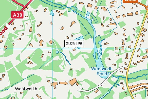 GU25 4PB map - OS VectorMap District (Ordnance Survey)