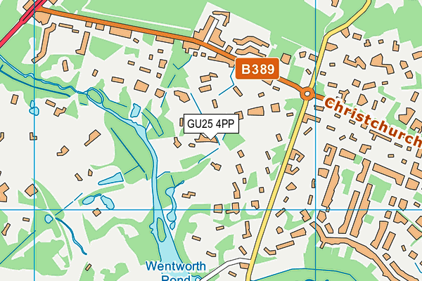 GU25 4PP map - OS VectorMap District (Ordnance Survey)