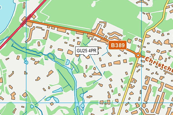 GU25 4PR map - OS VectorMap District (Ordnance Survey)