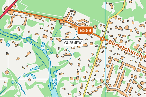 GU25 4PW map - OS VectorMap District (Ordnance Survey)