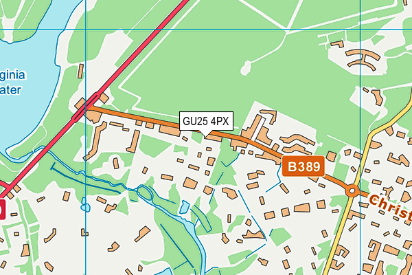 GU25 4PX map - OS VectorMap District (Ordnance Survey)
