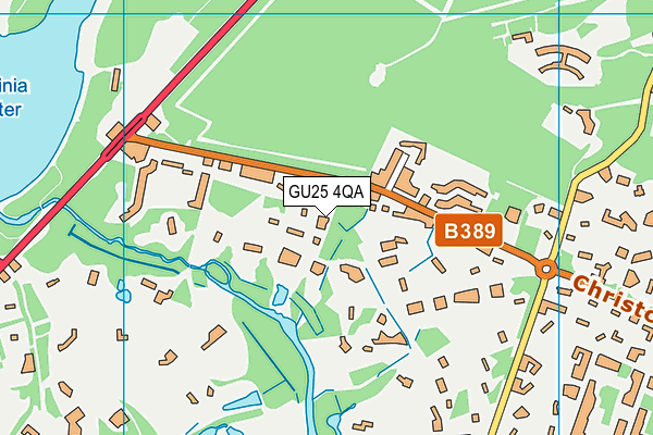 GU25 4QA map - OS VectorMap District (Ordnance Survey)