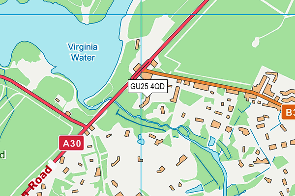 GU25 4QD map - OS VectorMap District (Ordnance Survey)