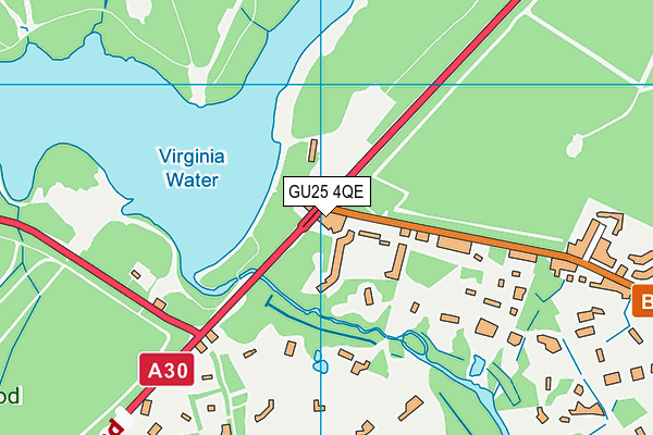 GU25 4QE map - OS VectorMap District (Ordnance Survey)