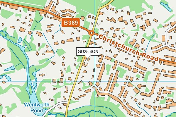 GU25 4QN map - OS VectorMap District (Ordnance Survey)