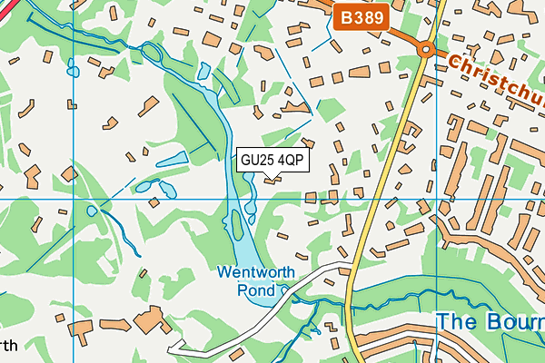 GU25 4QP map - OS VectorMap District (Ordnance Survey)