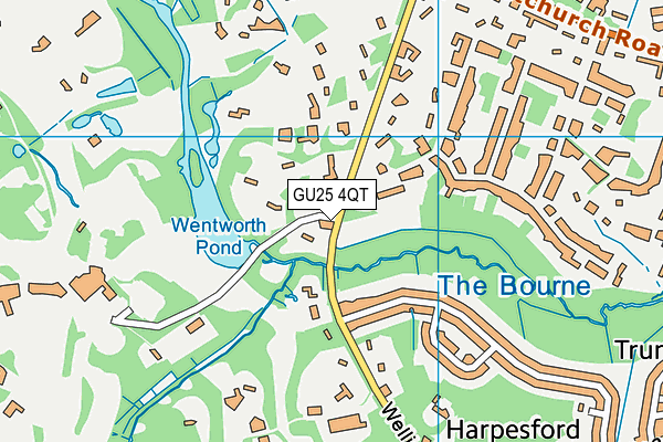 GU25 4QT map - OS VectorMap District (Ordnance Survey)