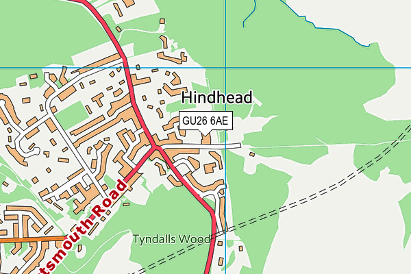 GU26 6AE map - OS VectorMap District (Ordnance Survey)