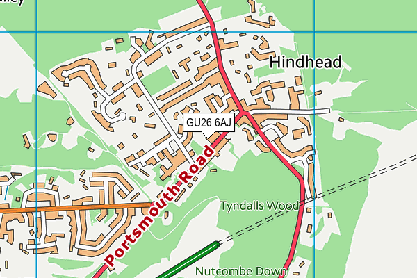 GU26 6AJ map - OS VectorMap District (Ordnance Survey)
