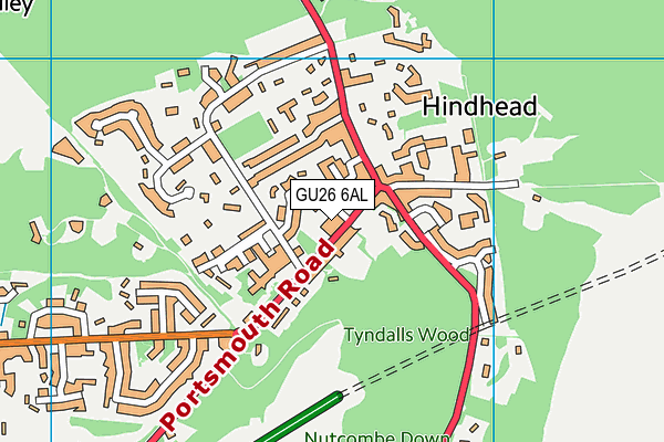 GU26 6AL map - OS VectorMap District (Ordnance Survey)