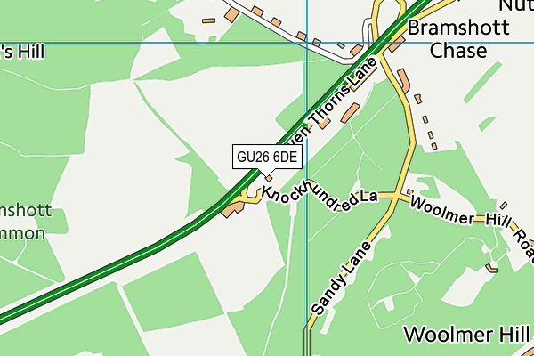 GU26 6DE map - OS VectorMap District (Ordnance Survey)