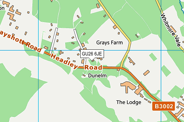 GU26 6JE map - OS VectorMap District (Ordnance Survey)