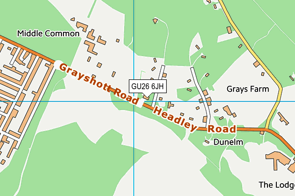 GU26 6JH map - OS VectorMap District (Ordnance Survey)