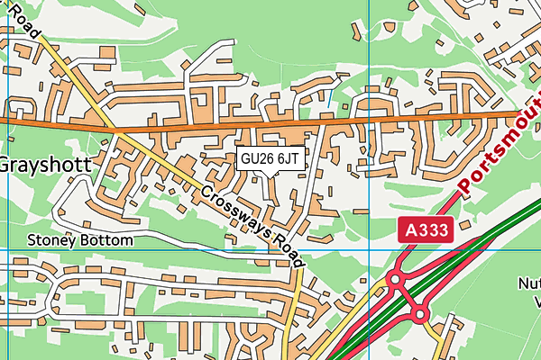 GU26 6JT map - OS VectorMap District (Ordnance Survey)