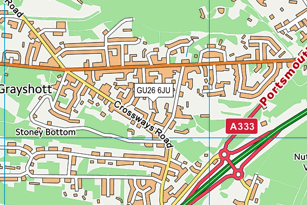 GU26 6JU map - OS VectorMap District (Ordnance Survey)