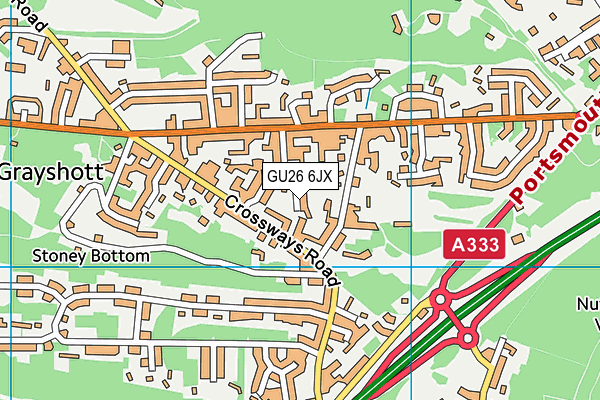 GU26 6JX map - OS VectorMap District (Ordnance Survey)