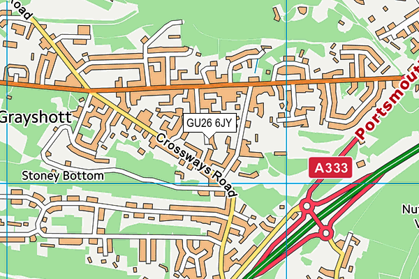 GU26 6JY map - OS VectorMap District (Ordnance Survey)