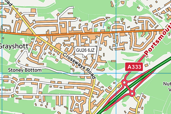 GU26 6JZ map - OS VectorMap District (Ordnance Survey)