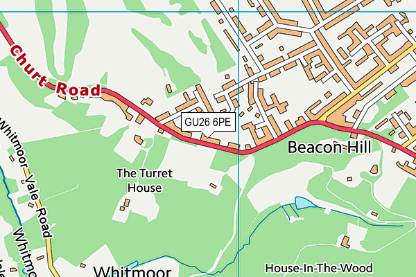 GU26 6PE map - OS VectorMap District (Ordnance Survey)