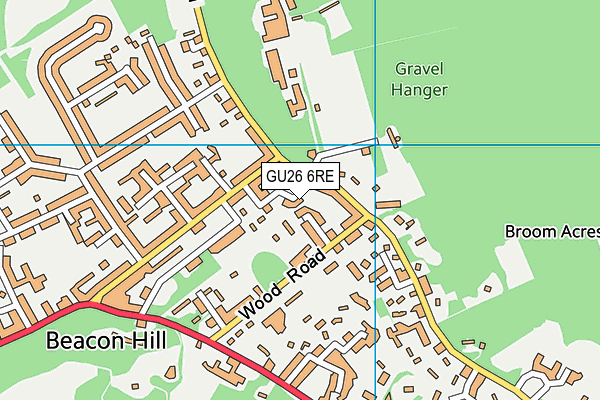 GU26 6RE map - OS VectorMap District (Ordnance Survey)