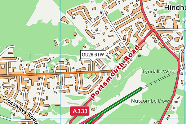 GU26 6TW map - OS VectorMap District (Ordnance Survey)