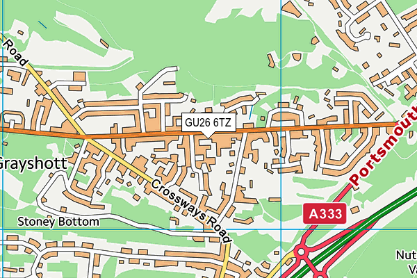 GU26 6TZ map - OS VectorMap District (Ordnance Survey)