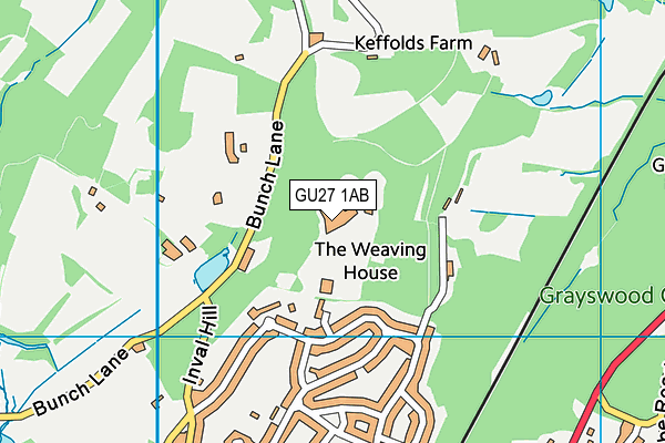 GU27 1AB map - OS VectorMap District (Ordnance Survey)