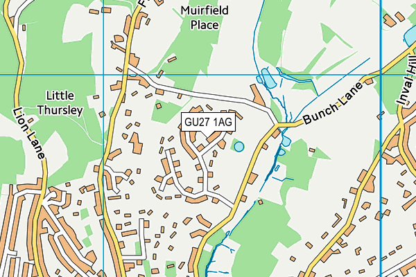 GU27 1AG map - OS VectorMap District (Ordnance Survey)