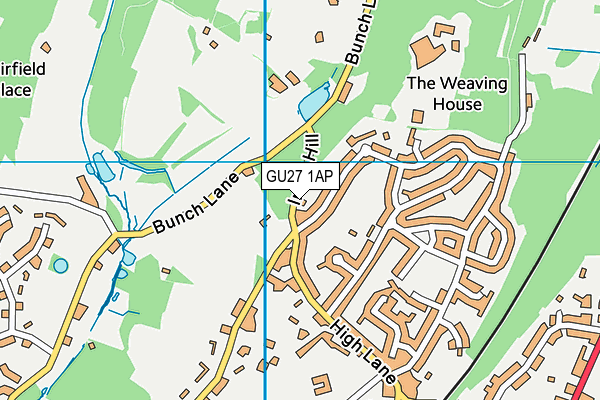 GU27 1AP map - OS VectorMap District (Ordnance Survey)
