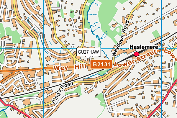 GU27 1AW map - OS VectorMap District (Ordnance Survey)