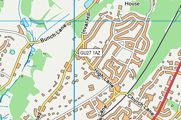 GU27 1AZ map - OS VectorMap District (Ordnance Survey)