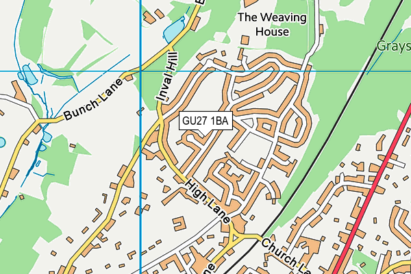 GU27 1BA map - OS VectorMap District (Ordnance Survey)