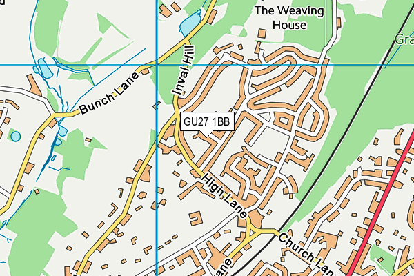 GU27 1BB map - OS VectorMap District (Ordnance Survey)
