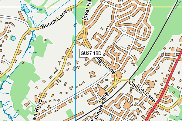 GU27 1BD map - OS VectorMap District (Ordnance Survey)