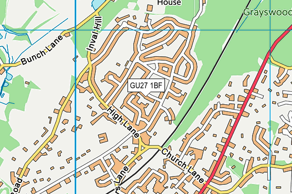 GU27 1BF map - OS VectorMap District (Ordnance Survey)