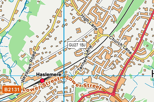 GU27 1BJ map - OS VectorMap District (Ordnance Survey)